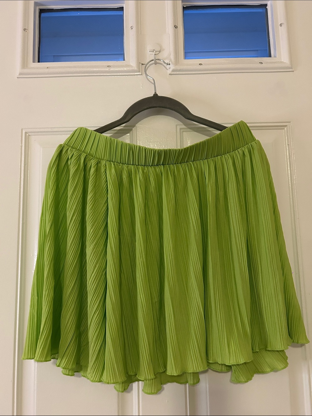 Pleated Flowy Women’s Skirt in Lime Green